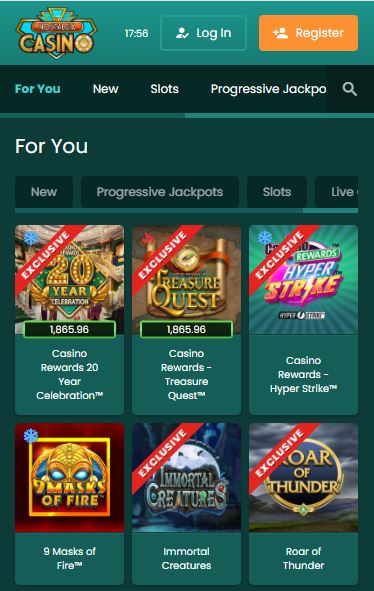 Browse exclusive slots and jackpots in Nostalgia Casino mobile app