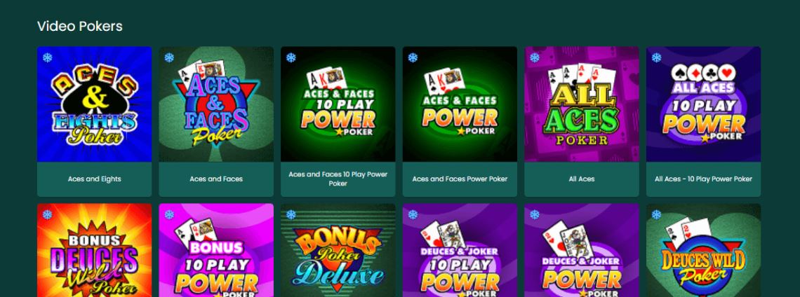 Play video poker games like Aces and Deuces Wild